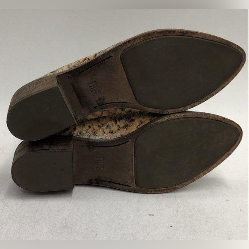 VINTAGE Frye Leather Melanie Snakeskin Embossed Mule - Picture 4 of 7